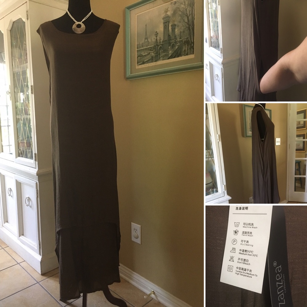NWT Brown layered maxi dress